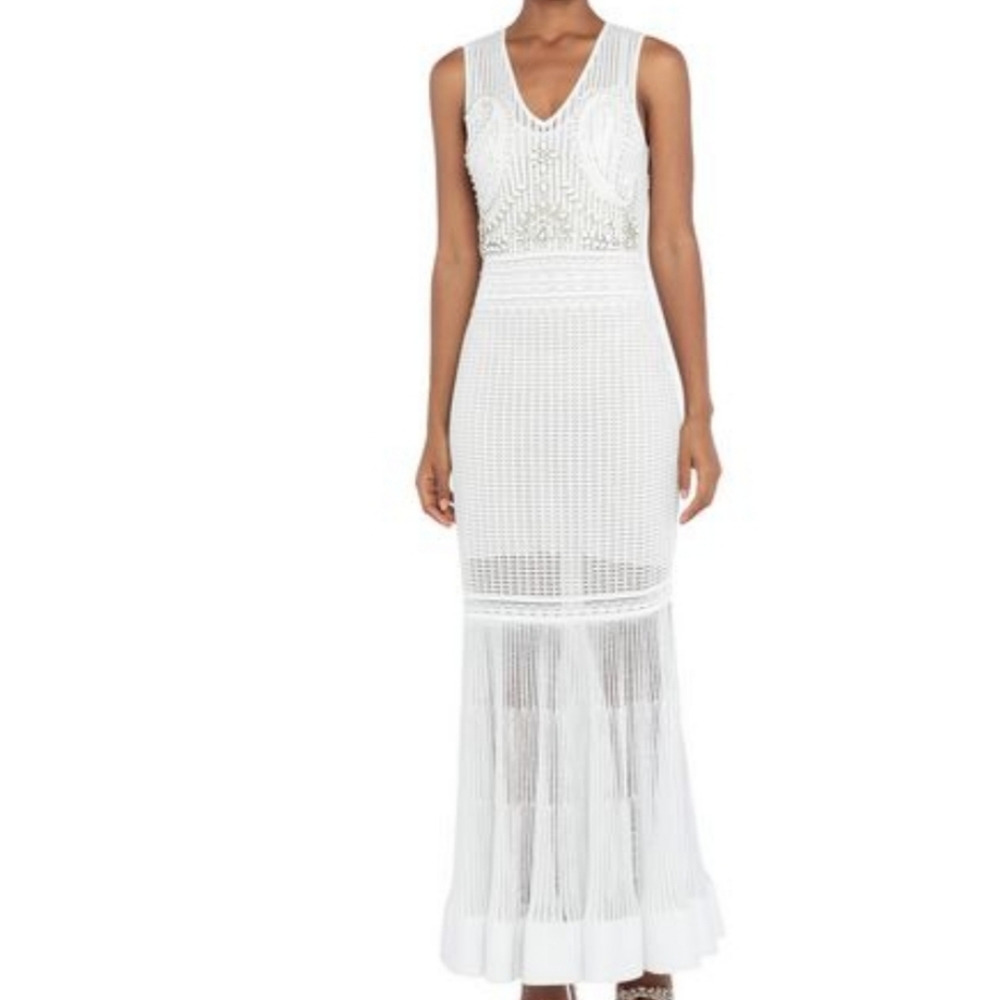 beaded dress vintage 60s Vintage Beaded Sheath Fitted Dress B 34